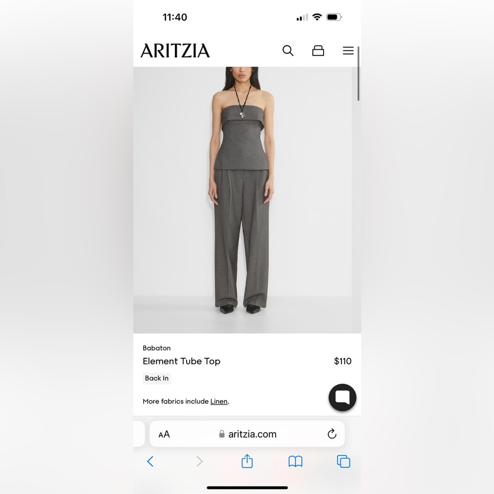 Aritzia Gray strapless top